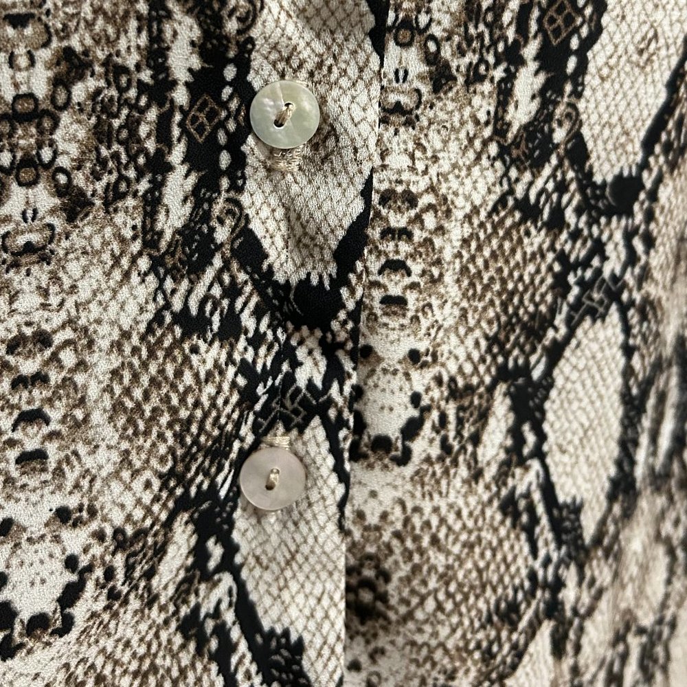 Button Down Snake Pattern Blouse - image 5